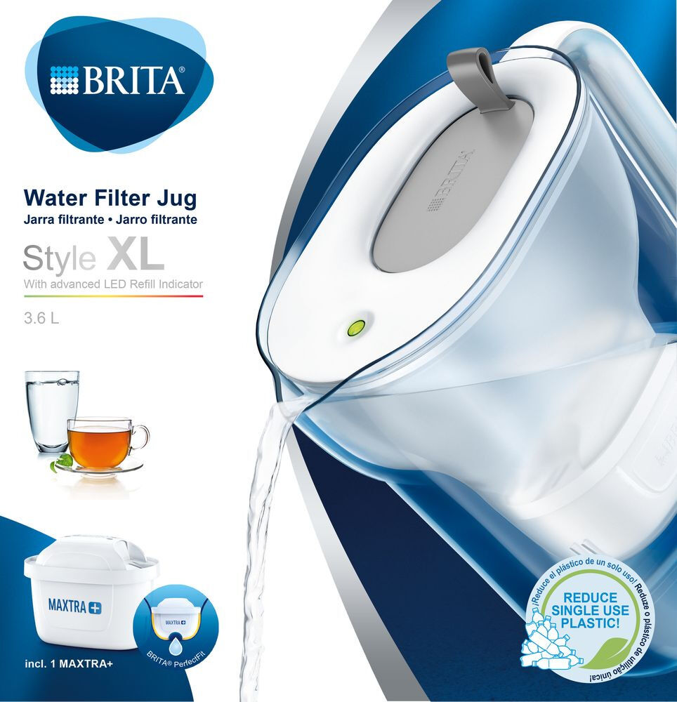 Cana filtranta Brita Style XL, cartus filtrant Maxtra+, 3.6 L, Gri