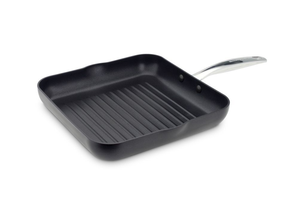 Tigaie grill KitchenAid, aluminiu, 26 x 26 cm, Negru