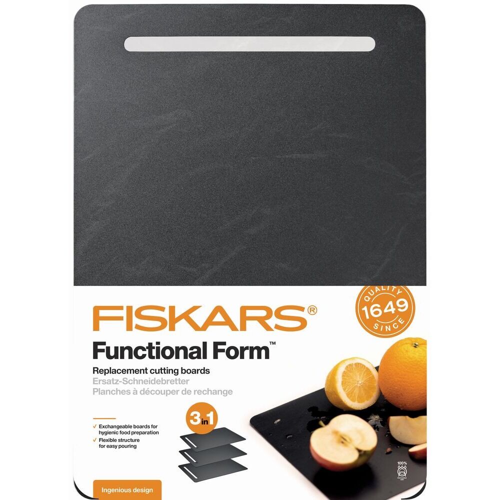 Set 3 piese de schimb pentru tocator Functional Form Fiskars, plastic, Negru