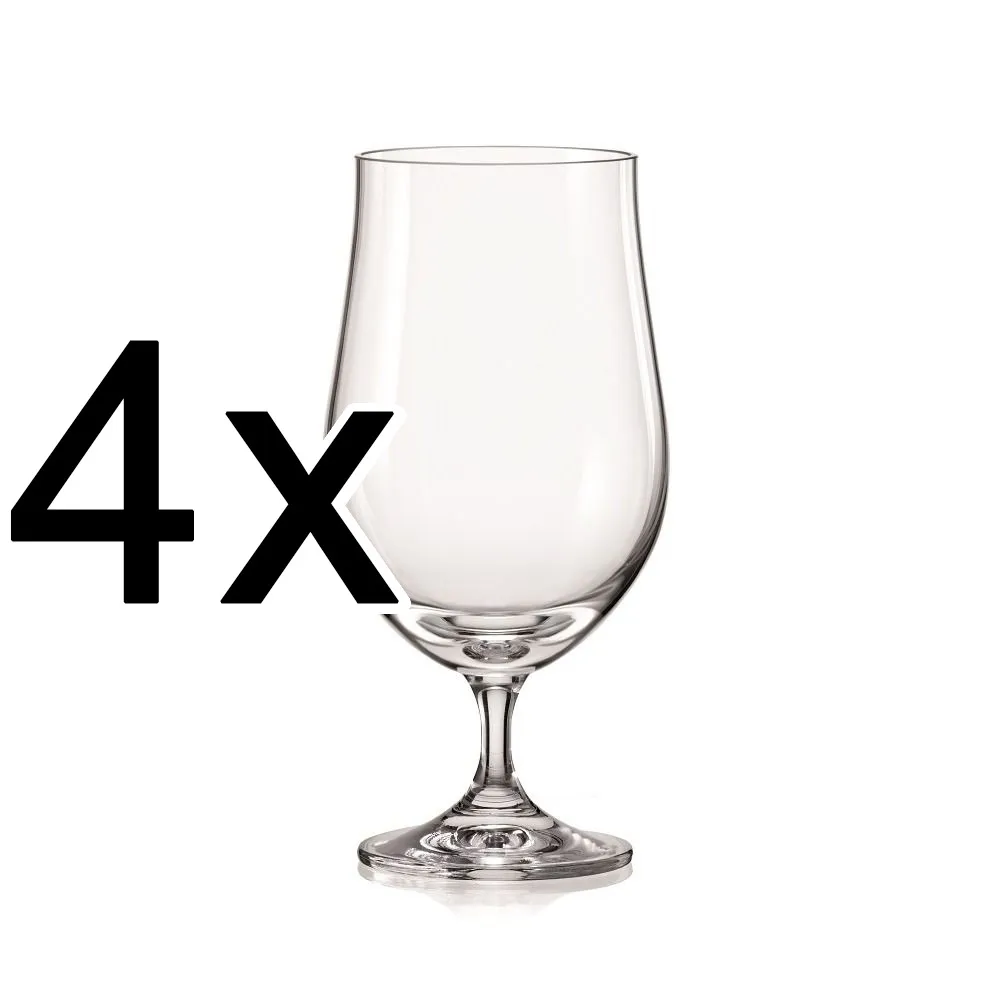 Set 4 pahare bere cu picior, 38 cl, Transparent