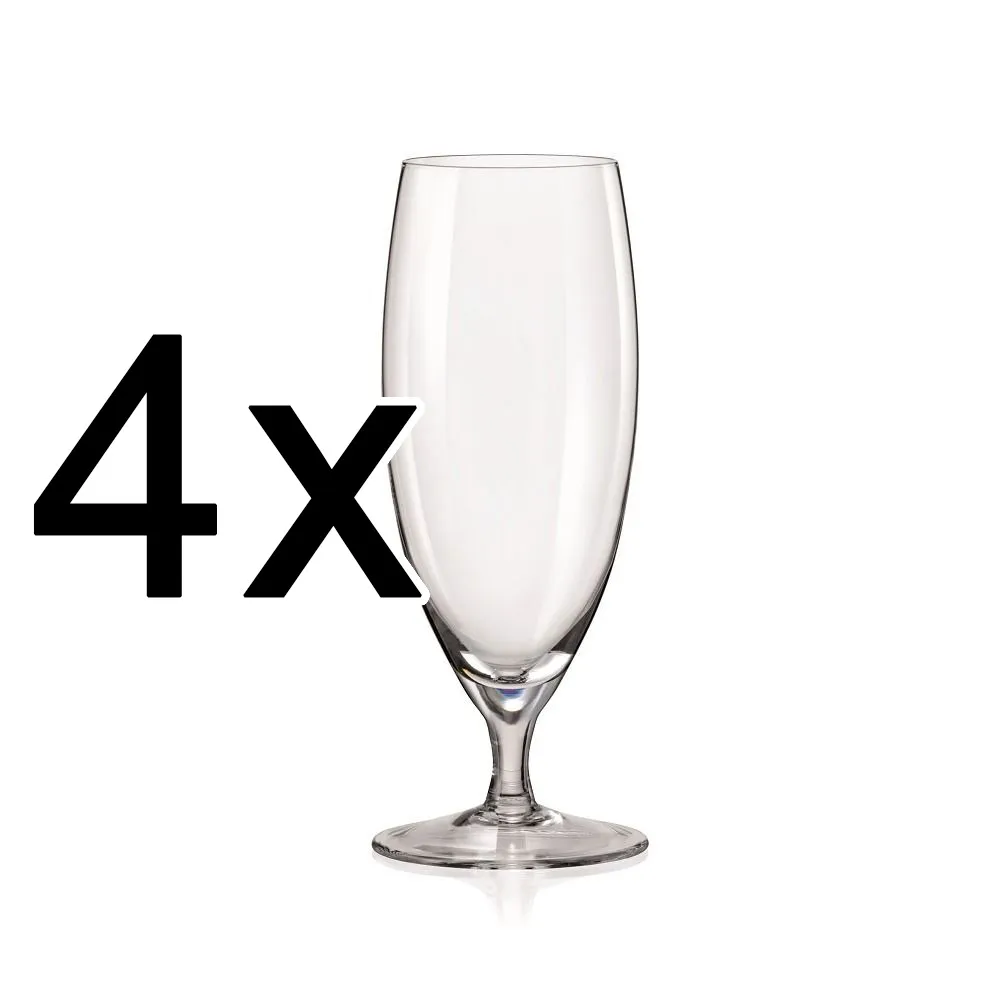 Set 4 pahare bere cu picior, sticla, 38 cl, Transparent