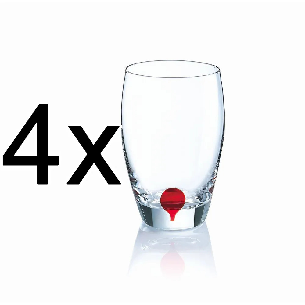 Set 4 pahare Juice Drip Rouge Luminarc, 35 cl