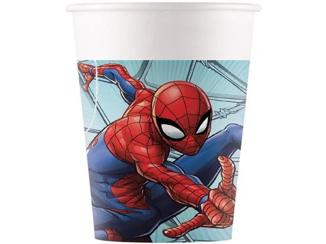 Set 8 pahare Procos Spiderman, carton, Multicolor
