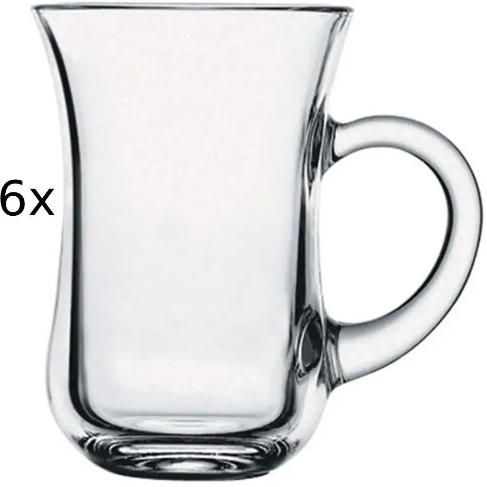 Set 6 cesti pentru ceai/cafea Pasabahce Keyif, sticla, 145 ml, Transparent
