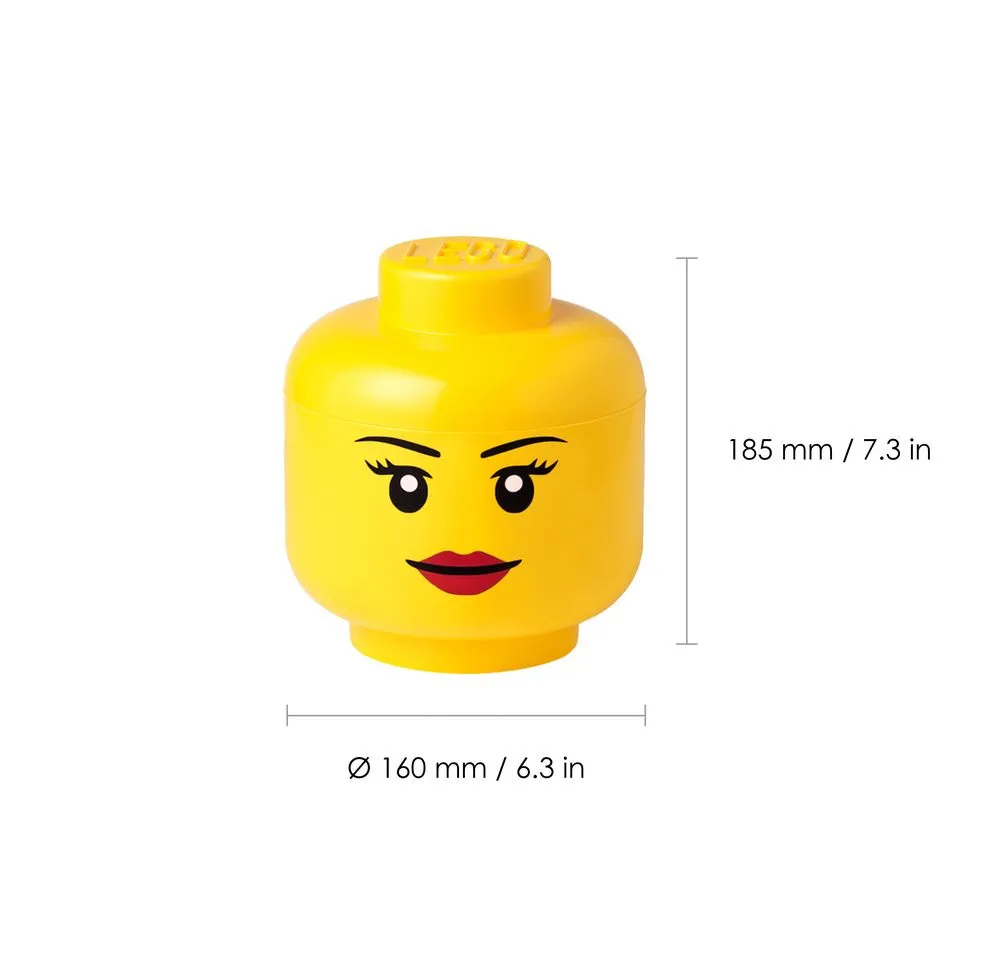 Cutie depozitare in forma de cap de minifigurina LEGO fata, marime S, PP, 200 ml