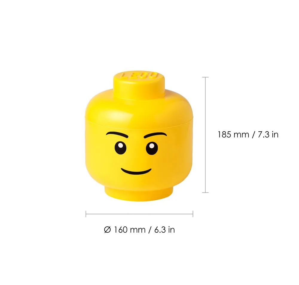 Cutie depozitare in forma de cap de minifigurina LEGO baiat, marime S, PP, 200 ml