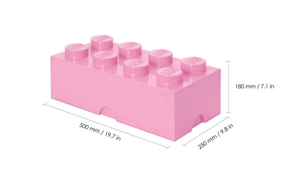 Cutie depozitare LEGO 8, forma cub, PP, Roz