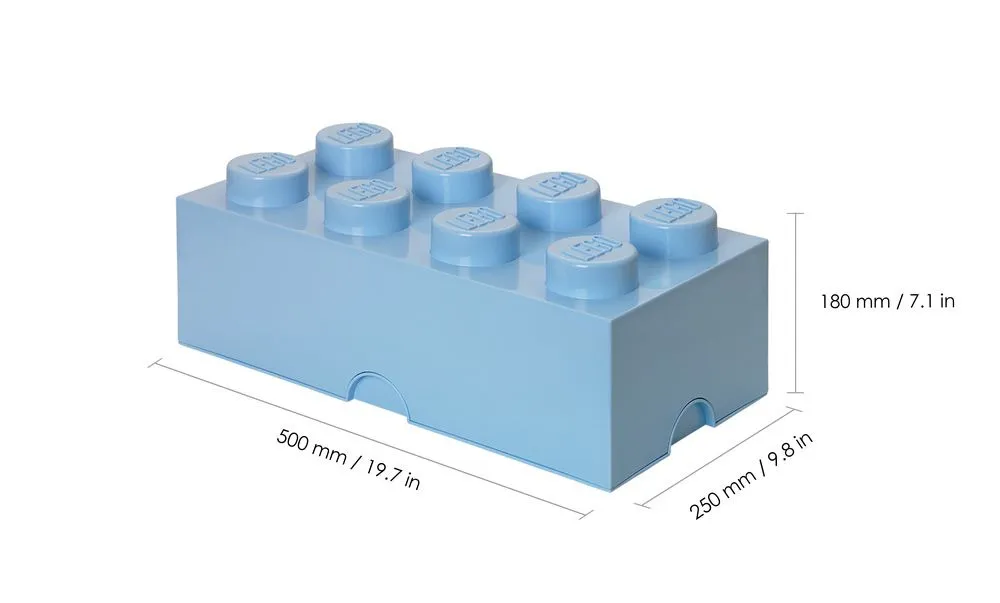 Cutie depozitare LEGO 8, forma cub, PP, Albastru