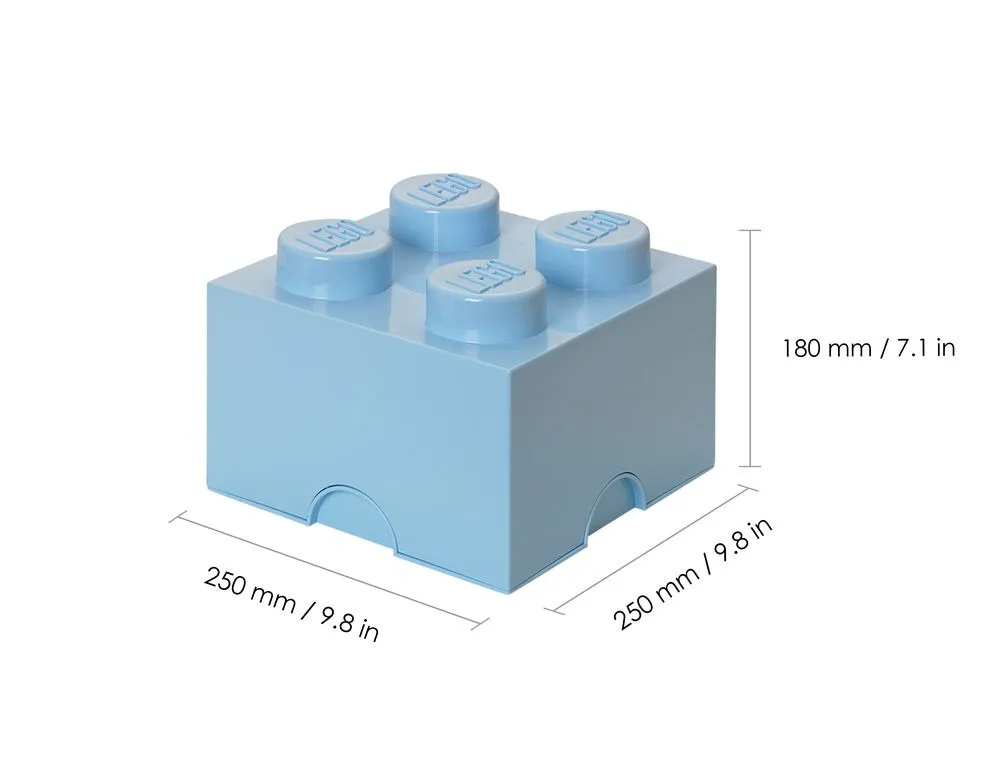 Cutie depozitare LEGO 4, forma cub, PP, Albastru