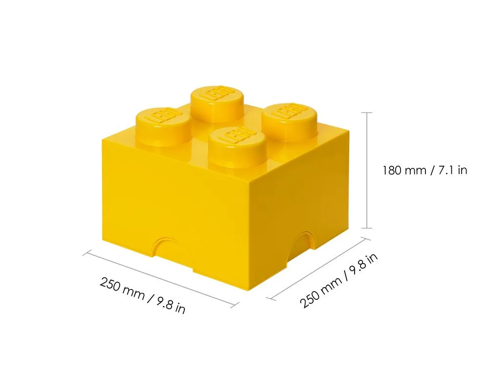 Cutie depozitare in forma de cub LEGO 4, PP, Galben