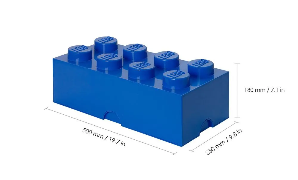 Cutie depozitare LEGO 8, forma cub, PP, Albastru