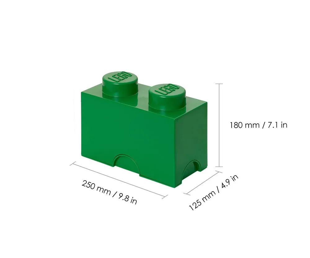 Cutie depozitare in forma de caramida LEGO 2, PP, Verde