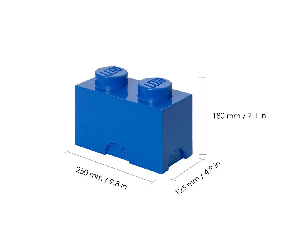 Cutie depozitare in forma de caramida LEGO 2, PP, Albastru