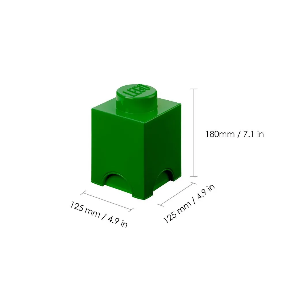 Cutie depozitare in forma de caramida LEGO, PP, Verde