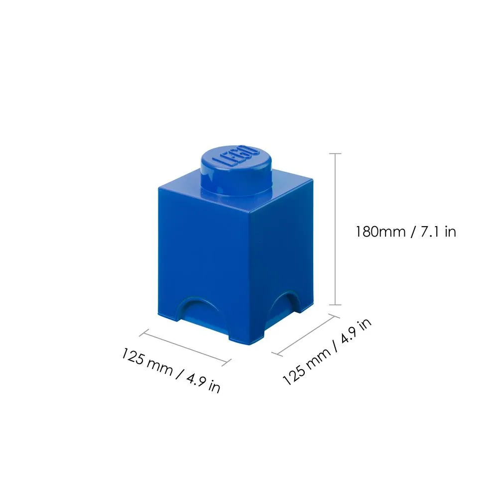 Cutie depozitare in forma de caramida LEGO, PP, Albastru