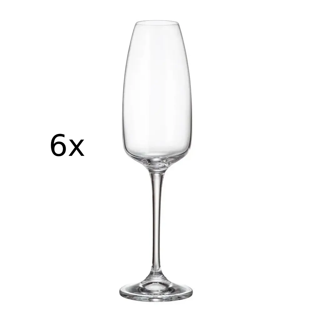 Set 6 pahare Bohemia, sticla cristalina, 290 ml, Transparent