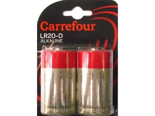 Set 2 baterii alcaline LR20 Carrefour Classic