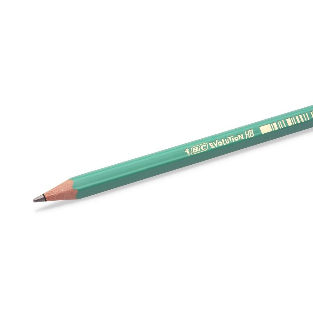 Set 8 creioane HB cu radiera in capat BIC Evolution Original, grafit, Verde