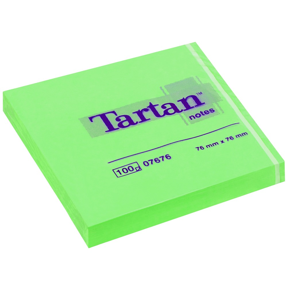 Notite Tartan neon 76x76 mm