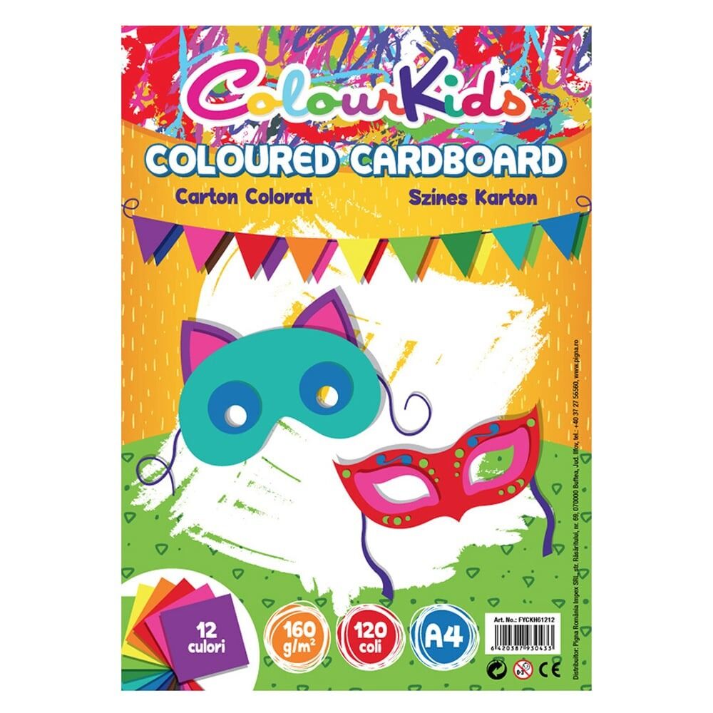 Carton A4 Colour Kids, 120 coli , 160 gr/mp, 12 culori