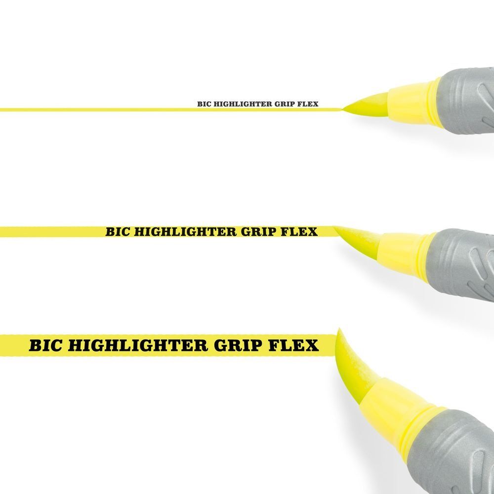 Set 5 evidentiatoare BIC Highlighter Flex, varf mediu tip pensula, Multicolor