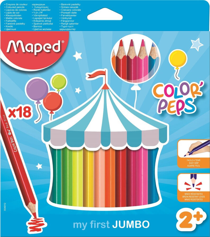 Set creioane colorate Color Peps My First Jumbo Maped, 18 culori