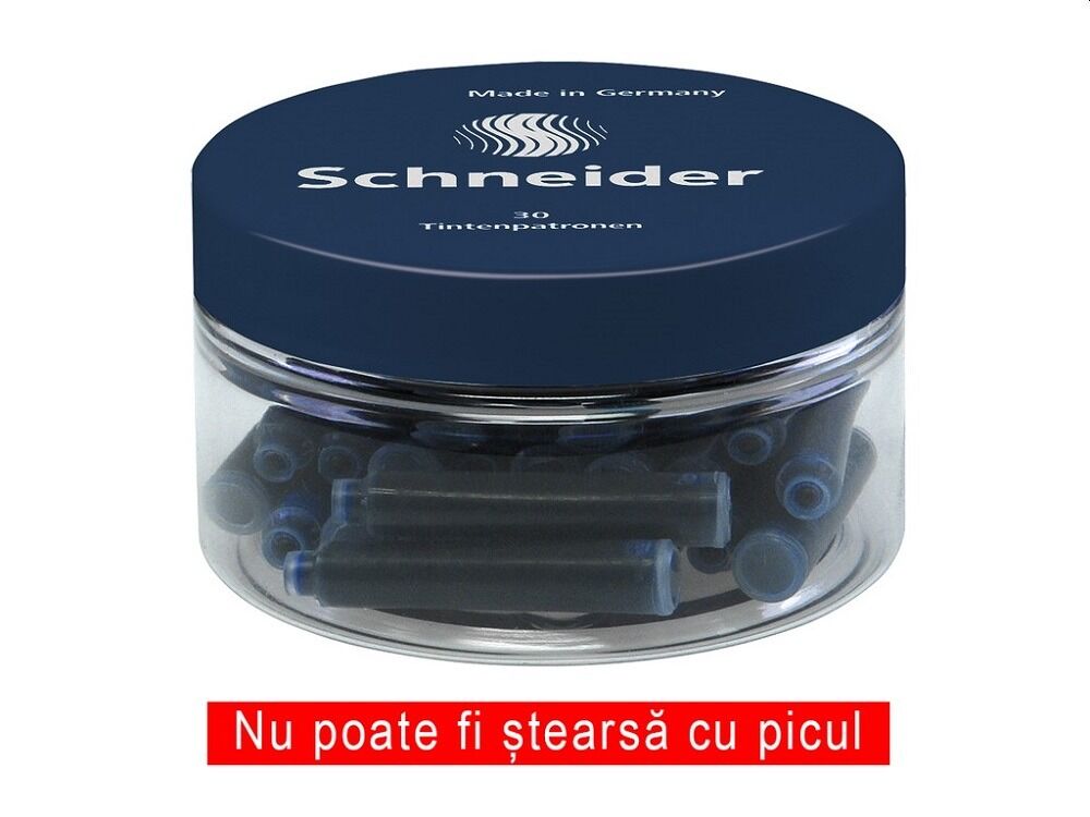 Borcan rezerve de cerneala Schneider, 30 buc, Albastru inchis