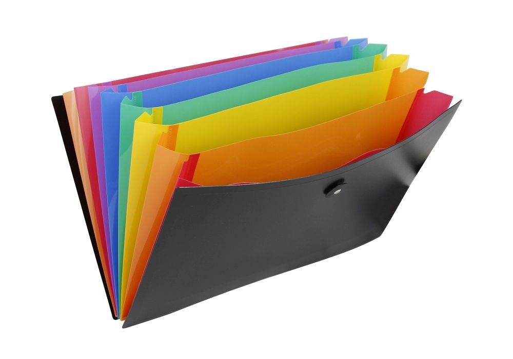 Mapa cu 8 compartimente Rainbow Class Viquel, plastic, A4, Multicolor