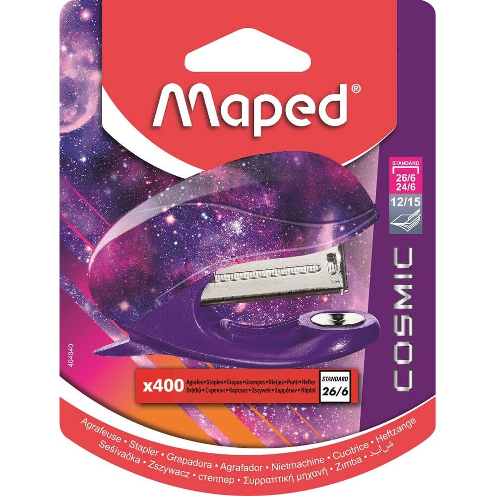 Capsator Maped Cosmic 26/6 cu 400 capse blister, Mov