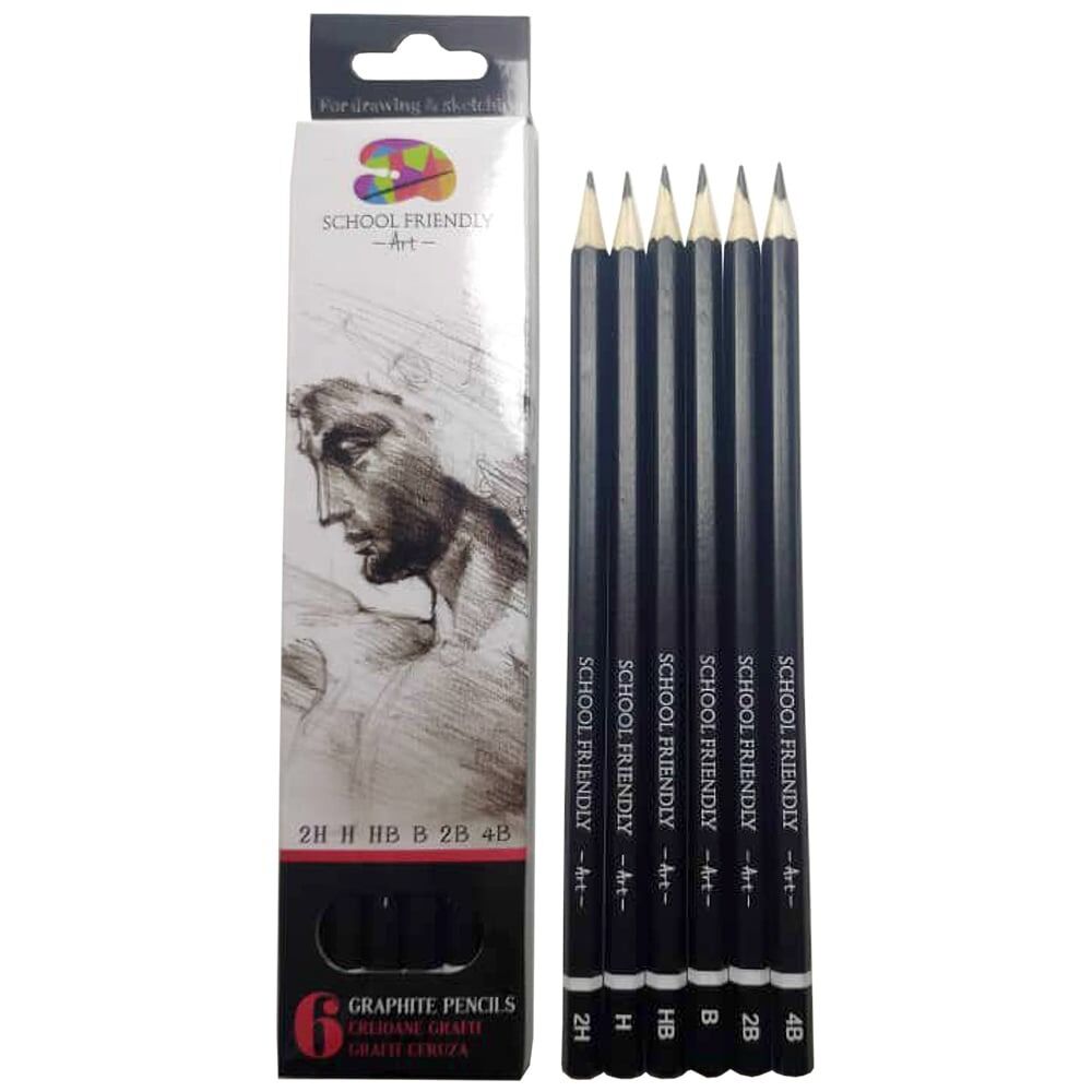Inhibit Bully Continental Set 6 creioane grafit pentru desen Artist School Friendly Art | Carrefour  Romania