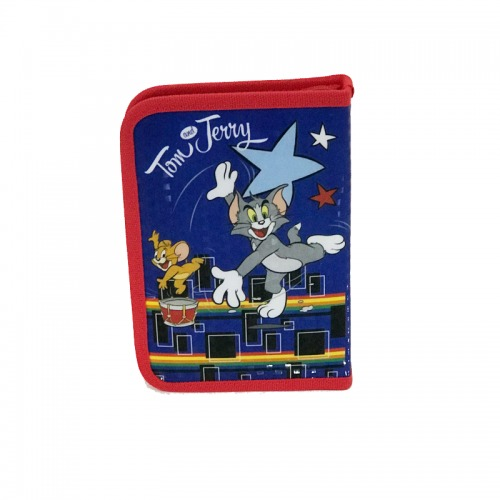 Penar cu fermoar si 2 flapsuri, imprimeu Tom si Jerry, material textil, Multicolor