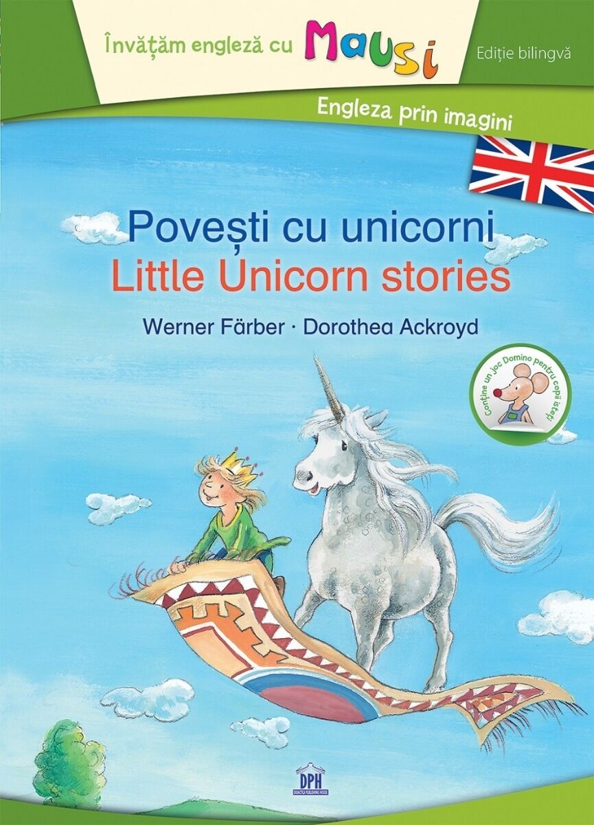 Povesti cu unicorni - editie bilingva, contine un joc domino pentru copii