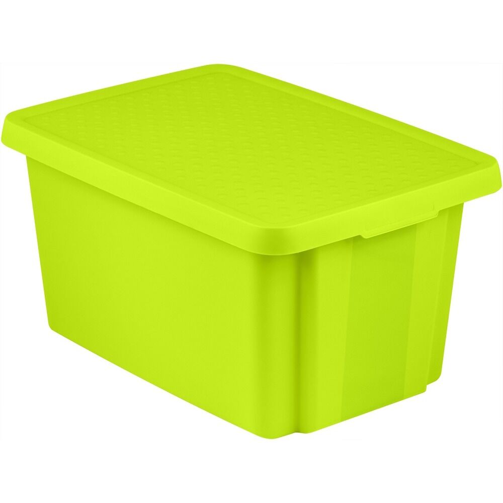 Cutie depozitare cu capac Curver Essentials, plastic, 45L, Verde transparent