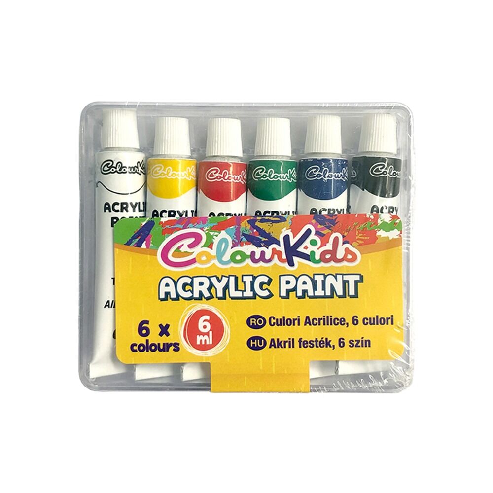Set 6 vopsele acrilice Colour Kids, 6 ml, Multicolor