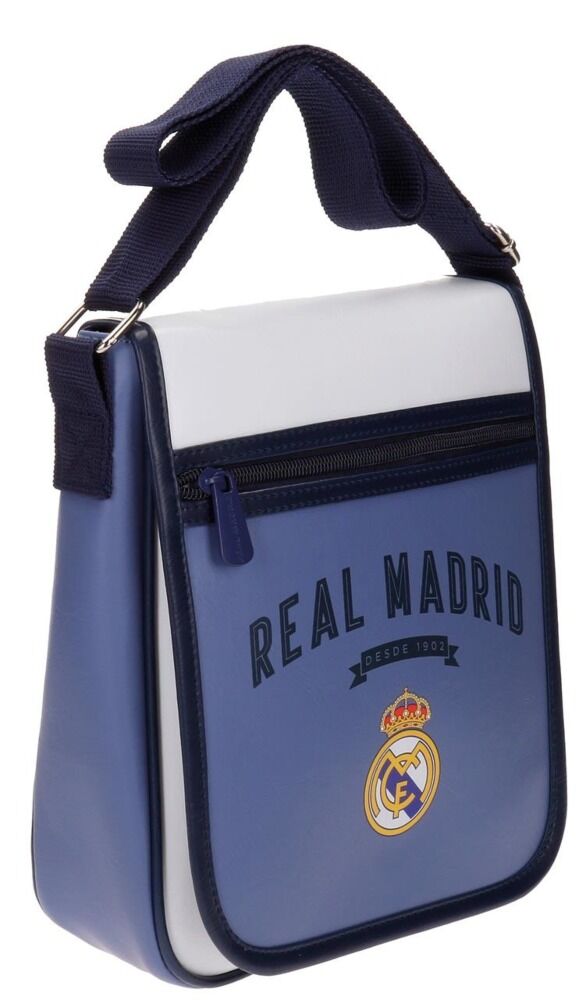 Geanta de umar Strokes Real Madrid, 1 compartiment, piele ecologica/poliester, 20x24x6 cm, Mov/Alb