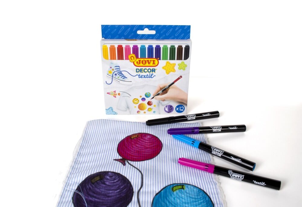 Set 48 markere pentru textile Jovidecor Textil, Multicolor