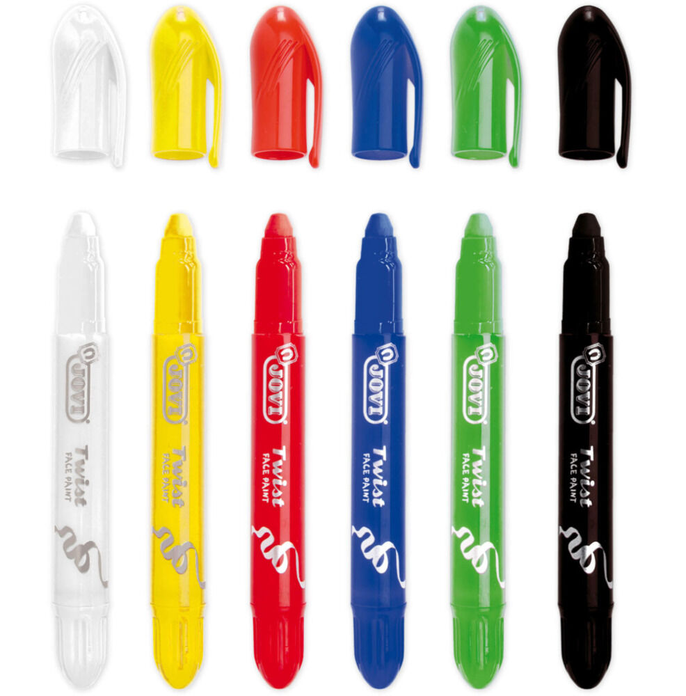 Set 6 creioane stick de pictat pe fata Jovi, Multicolor