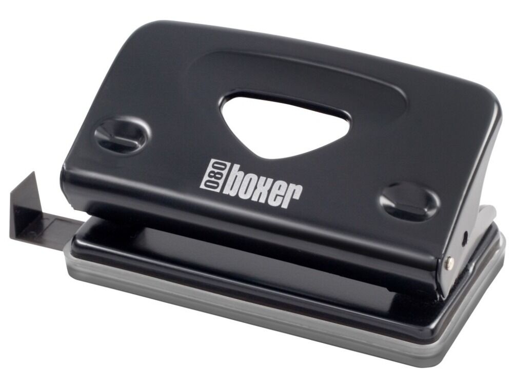 Perforator Boxer 080, metal/plastic, Negru