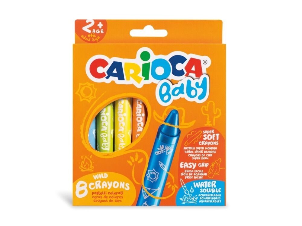 Set 8 creioane cerate Wild Carioca Baby, 2+, Multicolor