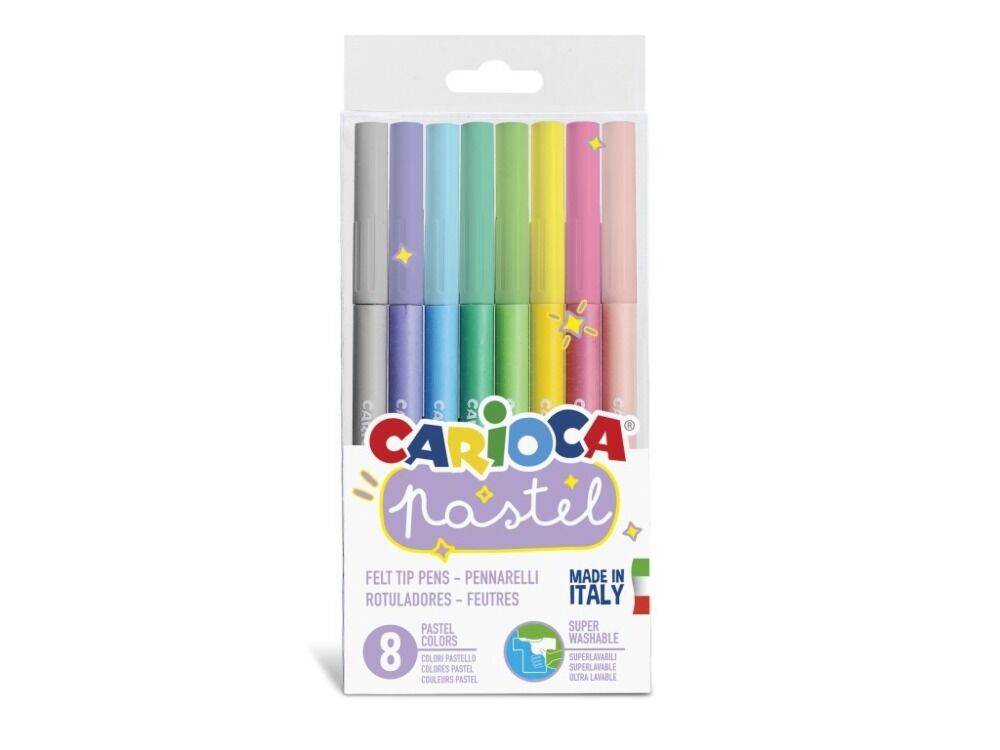Set 8 carioci Carioca Pastel, Multicolor