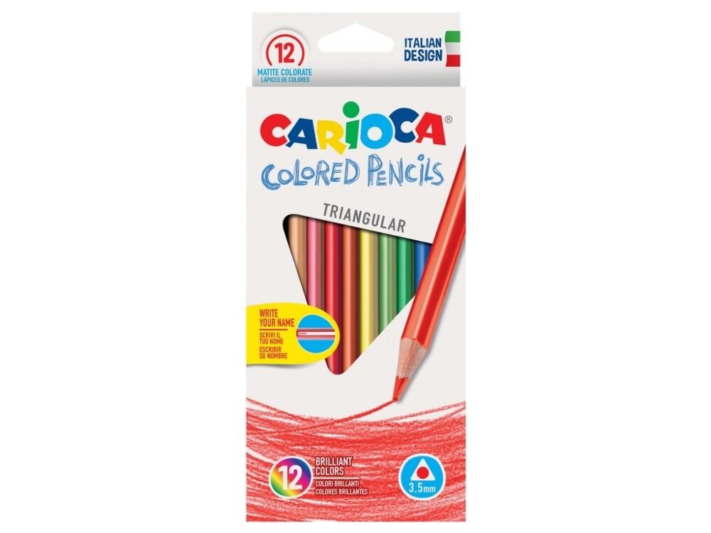 Set 12 creioane color triunghiulare Clasic, Multicolor