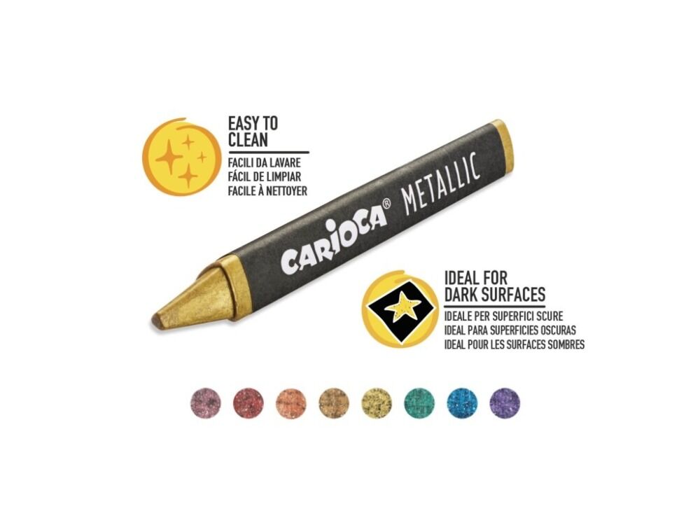 Set 8 creioane cerate Metallic Carioca, Multicolor