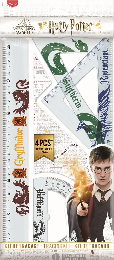 Set geometrie Harry Potter Wizarding World Maped, 4 piese