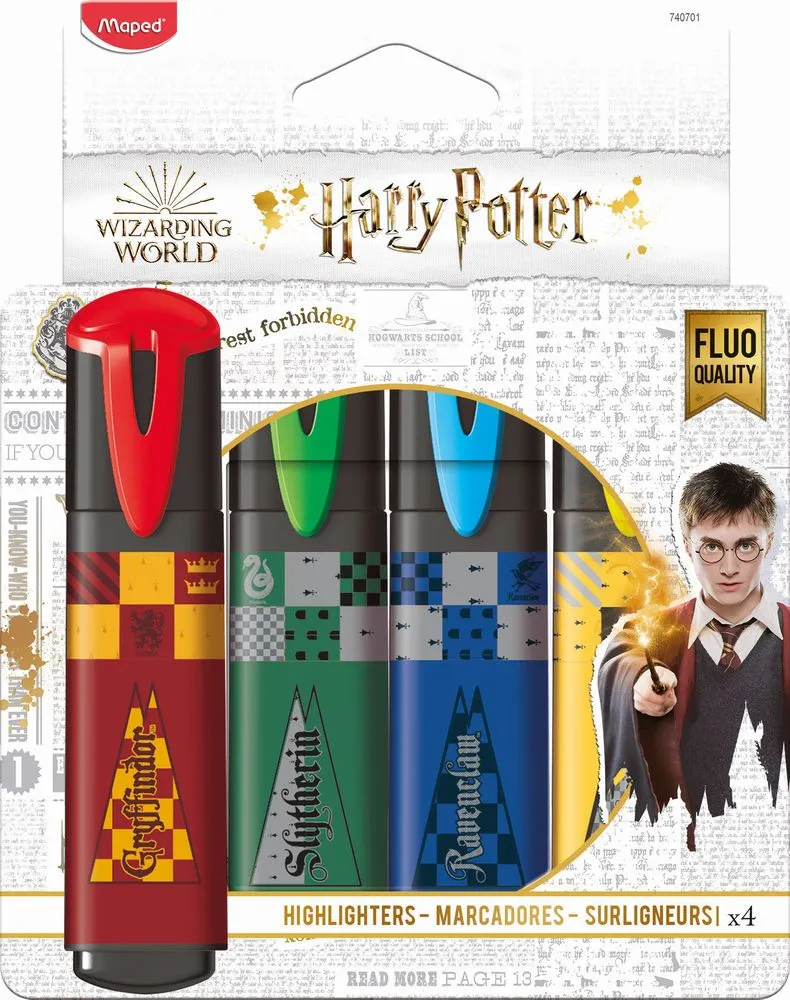 Set 4 textmarkere Maped Harry Potter, Multicolor