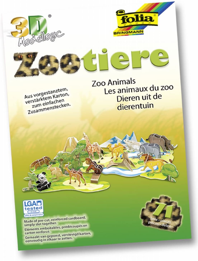 Set model logic 3D animale din gradina zoologica Folia