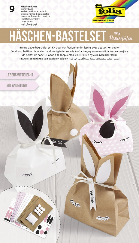 Set creativ Easter Bunny cu 9 pungi din hartie Folia