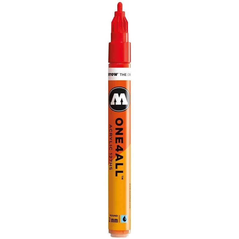 Marker acrilic Molotow One4All 127 HS Traffic Red, 2 mm