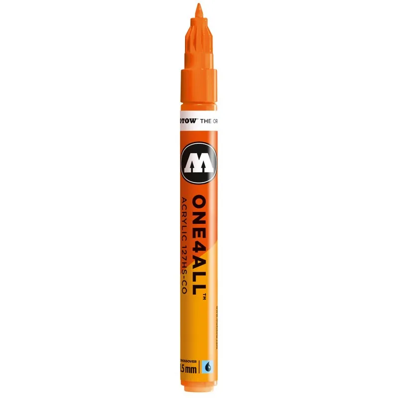 Marker acrilic Molotow One4All 127HS-CO Neon Orange Fluorescent 218, 1.5 mm