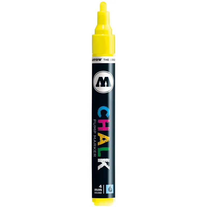 Marker cu lichid pe baza de creta Molotow Neon Yellow, 4 mm