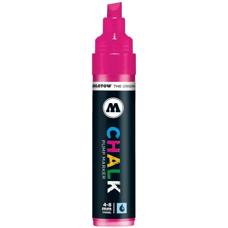 Marker cu lichid pe baza de creta Molotow Chalk Marker Neon Pink, 4-8 mm